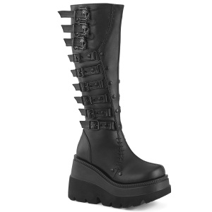 Cua alta 11,5 cm SHAKER-232 plataforma botas hasta la rodilla mujer con hebilla