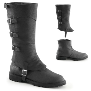 GOTHAM-105 negro botas de capitn halloween botas de hombre con hebilla