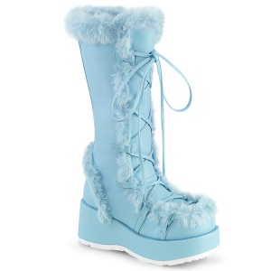 Piel sinttica 7 cm CUBBY-311 lolita botas mujer con plataforma en azul