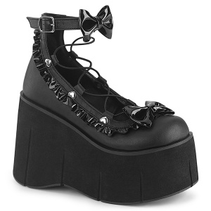 Polipiel 11,5 cm KERA-18 mujeres plataforma zapatos con corbata de moo