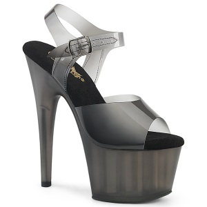 Tacones negros 18 cm PLEASER material elstico tacones altos plataforma