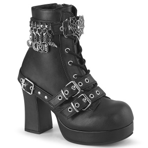 Vegano 9,5 cm GOTHIKA-66 emo mujeres botines plataforma chunky con hebilla