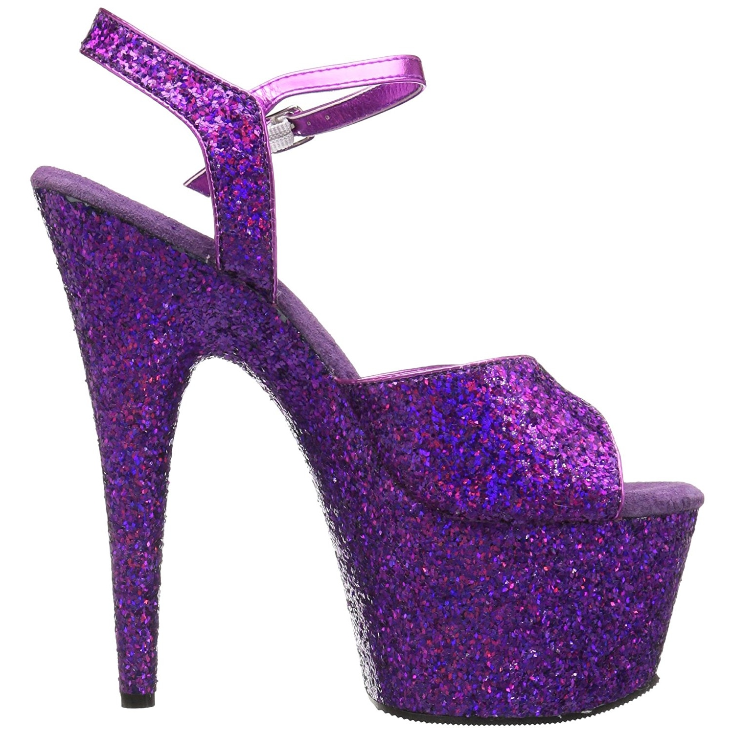 Purpura 18 cm ADORE-710LG brillo plataforma sandalias de tacón alto