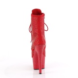 ADORE-1020RM 18 cm botines de tacn altos pleaser strass rojo