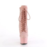 ADORE-1020RM 18 cm botines de tacn altos pleaser strass rosa