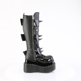 Charol 11,5 cm BEAR-215 emo botas mujer con piramidal plataforma en negro