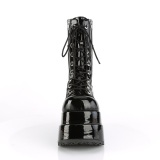 Charol 11,5 cm BEAR-265 emo mujeres botines plataforma escalonada con cordones