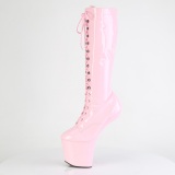 Charol 20 cm CRAZE-2023 Heelless plataforma botas pony rose