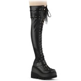 Cua alta plataforma 11,5 cm SHAKER-325 botas overknee mujer con cordones