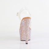 Dorados 18 cm BEJEWELED-708MS Zapatos altos pole dance strass plataforma