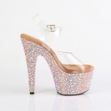 Dorados 18 cm BEJEWELED-708MS Zapatos altos pole dance strass plataforma