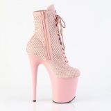 FLAMINGO-1020RM 20 cm botines de tacn altos pleaser strass rosa