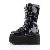 Holograma 9 cm DAMNED-225 mujeres plataforma botas hasta la pantorrilla con hebilla negro