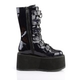 Holograma 9 cm DAMNED-225 mujeres plataforma botas hasta la pantorrilla con hebilla negro