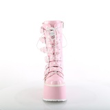 Holograma 9 cm DAMNED-225 mujeres plataforma botas hasta la pantorrilla con hebilla rosa