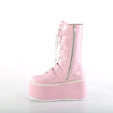 Holograma 9 cm DAMNED-225 mujeres plataforma botas hasta la pantorrilla con hebilla rosa