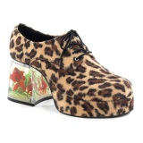 Leopardo PIMP-02 zapatos proxeneta y chulo hombre con tacn de acuario peces