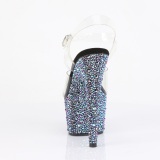 Negro 18 cm BEJEWELED-708MS Zapatos altos pole dance strass plataforma