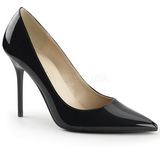 Negro Charol 10 cm CLASSIQUE-20 zapatos puntiagudos tacn de aguja