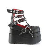 Negros 11,5 cm BEAR-28 emo maryjane plataforma zapatos con hebilla ancha