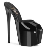 Negros 18 cm JUBILANT-01 plataforma mules de tacones altos mujer