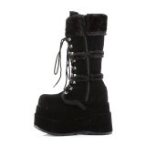 Piel sinttica 11,5 cm BEAR-202 emo botas mujer con piramidal plataforma en negro