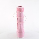 Piel sinttica 11,5 cm BEAR-202 emo botas mujer con piramidal plataforma en rosa