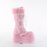 Piel sinttica 11,5 cm BEAR-202 emo botas mujer con piramidal plataforma en rosa