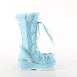 Piel sinttica 7 cm CUBBY-311 lolita botas mujer con plataforma en azul