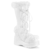 Piel sinttica 7 cm CUBBY-311 lolita botas mujer con plataforma en blanco