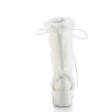 Piel sinttica 7 cm CUBBY-311 lolita botas mujer con plataforma en blanco