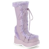 Piel sinttica 7 cm CUBBY-311 lolita botas mujer con plataforma en lavanda