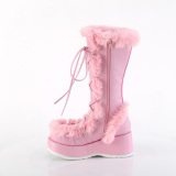 Piel sinttica 7 cm CUBBY-311 lolita botas mujer con plataforma en rosa