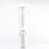 Piel sinttica goth 13 cm mujeres botas plataforma tacn chunky blanco