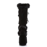 Piel sinttica goth 13 cm mujeres botas plataforma tacn chunky negro