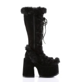 Piel sinttica goth 13 cm mujeres botas plataforma tacn chunky negro