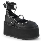 Polipiel 11,5 cm DAMNED-56 emo maryjane zapatos con hebilla ancha