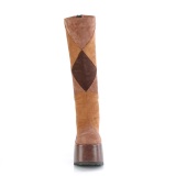 Polipiel hippie 13 cm CAMEL-280 botas plataforma tacn chunky marron