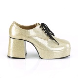 Purpurina JAZZ-02G calzado de proxeneta y chulo 70 zapatos disco hombre oro