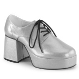 Purpurina JAZZ-02G calzado de proxeneta y chulo 70 zapatos disco hombre plata