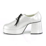 Purpurina JAZZ-02G calzado de proxeneta y chulo 70 zapatos disco hombre plata