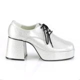 Purpurina JAZZ-02G calzado de proxeneta y chulo 70 zapatos disco hombre plata