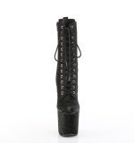 RAZZLE-1040WR - 20 cm plataforma botines tacones altos vegano negro