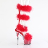 Rojo 18 cm ADORE-728F sandalias de tacn con plumas pole dance