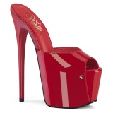 Rojo 18 cm JUBILANT-01 plataforma mules de tacones altos mujer