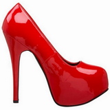 Rojo Charol 14,5 cm Burlesque BORDELLO TEEZE-06 Plataforma Zapatos de Saln