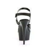 Tacones negros 15 cm DELIGHT material elstico tacones altos plataforma