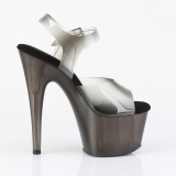 Tacones negros 18 cm PLEASER material elstico tacones altos plataforma