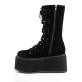 Terciopelo 9 cm DAMNED-225 mujeres plataforma botas hasta la pantorrilla con hebilla negro