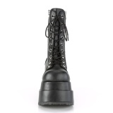 Vegano 11,5 cm BEAR-265 emo mujeres botines plataforma escalonada con cordones